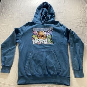 I Didn't Choose The Nerd Life Hoodie Blue Graphic Kangaroo Pocket Mens M